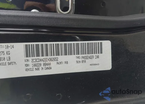 2014 Dodge Charger Sxt из США, поврежденный, VIN 2C3CDXHG5EH362652